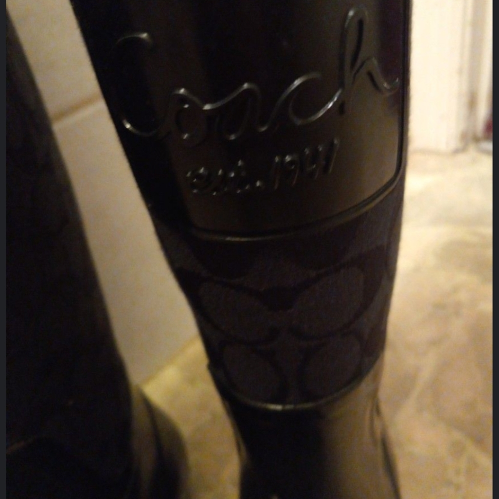 Coach black rain boots - Picture 3 of 6